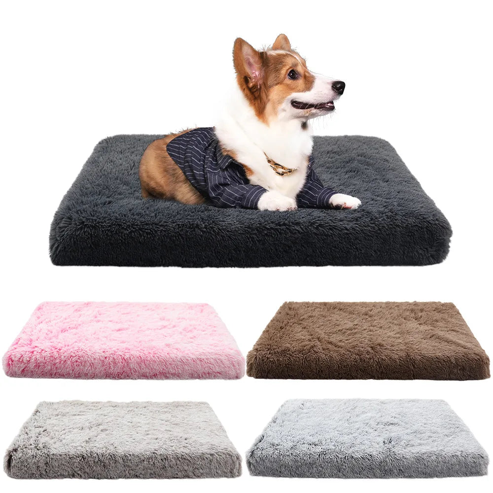 Warm Plush Square Dog Kennel Bed Sofa - Pet Market Palace