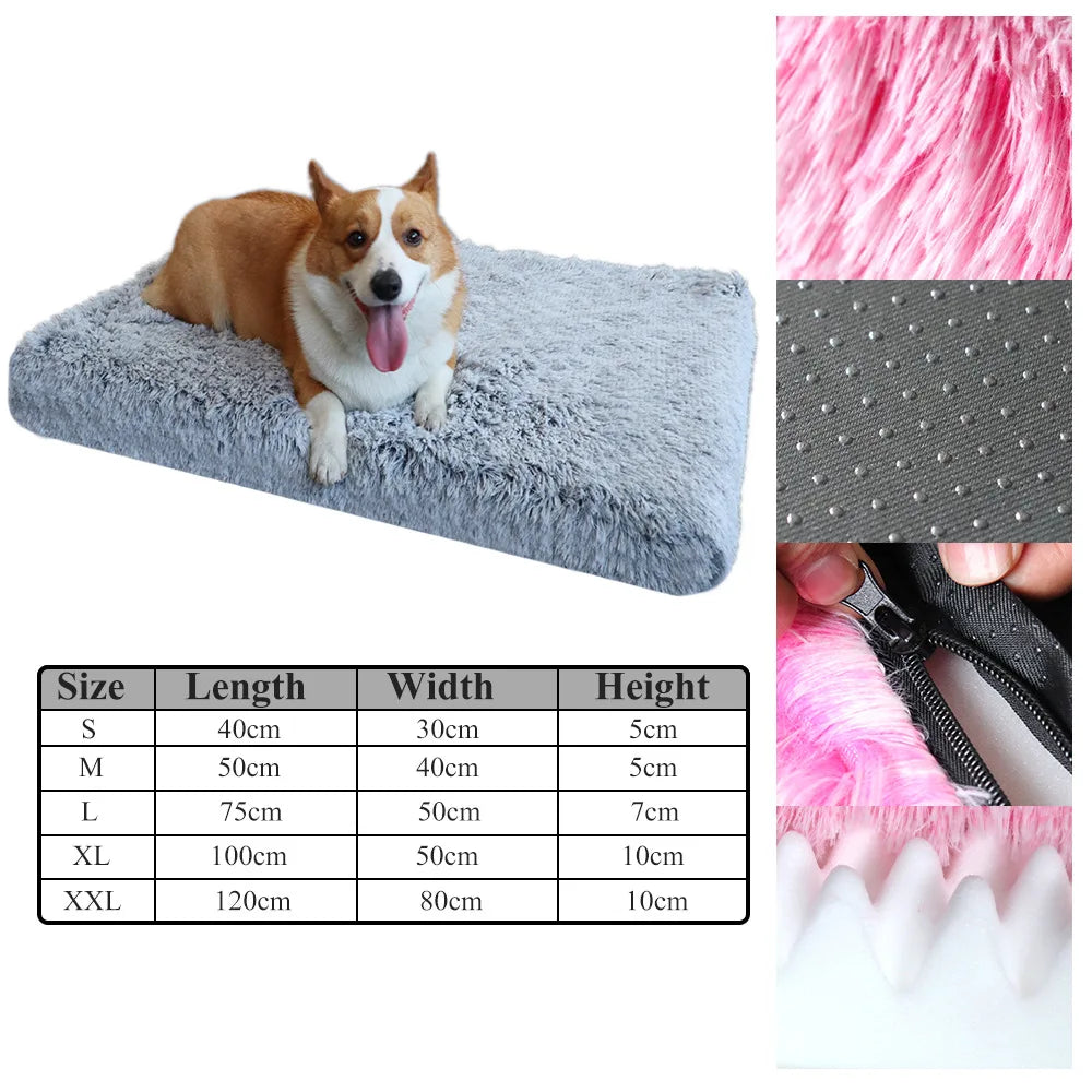 Warm Plush Square Dog Kennel Bed Sofa - Pet Market Palace