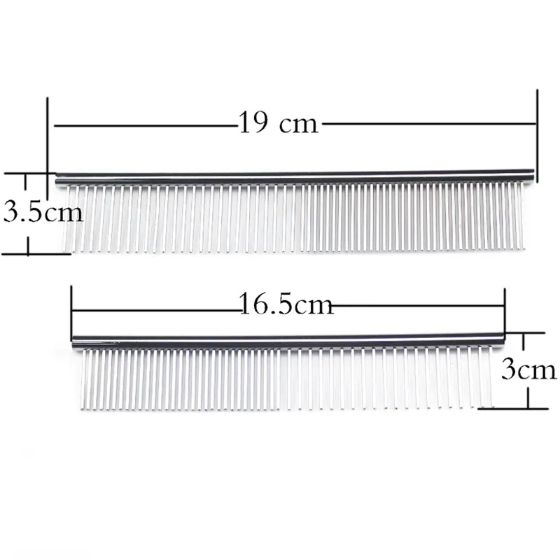 Long Thick Hair Fur Removal Brush 16/19cm Stainless Steel - Pet Market Palace