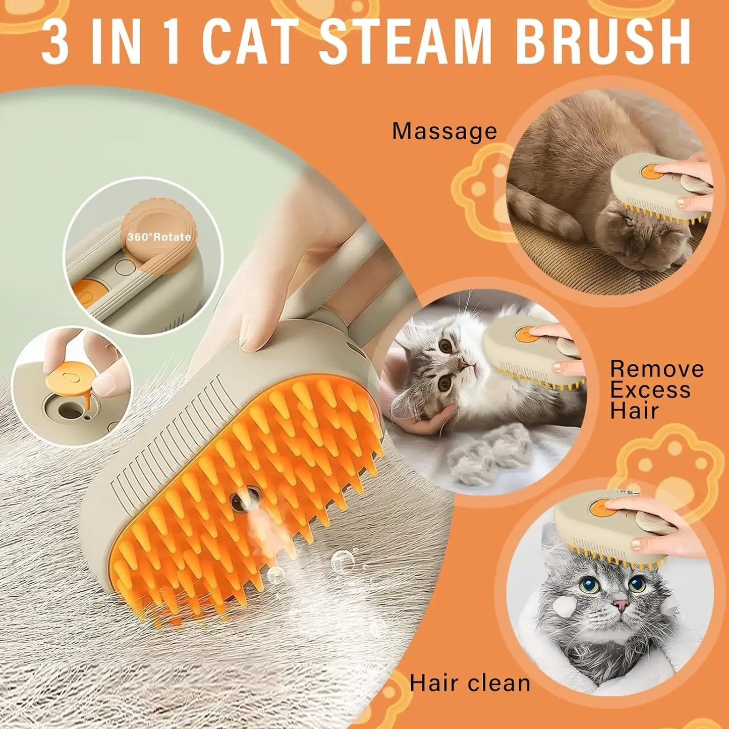 Multifunctional 3-in-1 Pet Grooming Comb - For Cats and Dogs