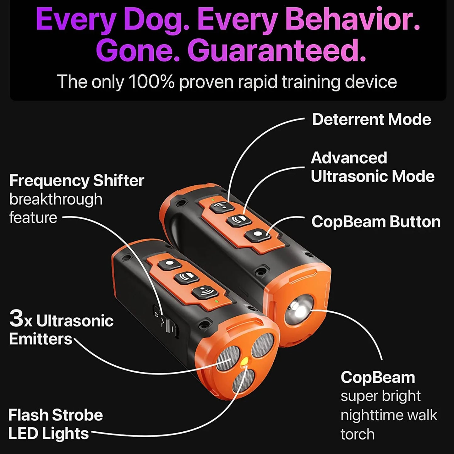 Repeller Ultrasonic Dog Training Device  With LED Flashlight - Pet Market Palace