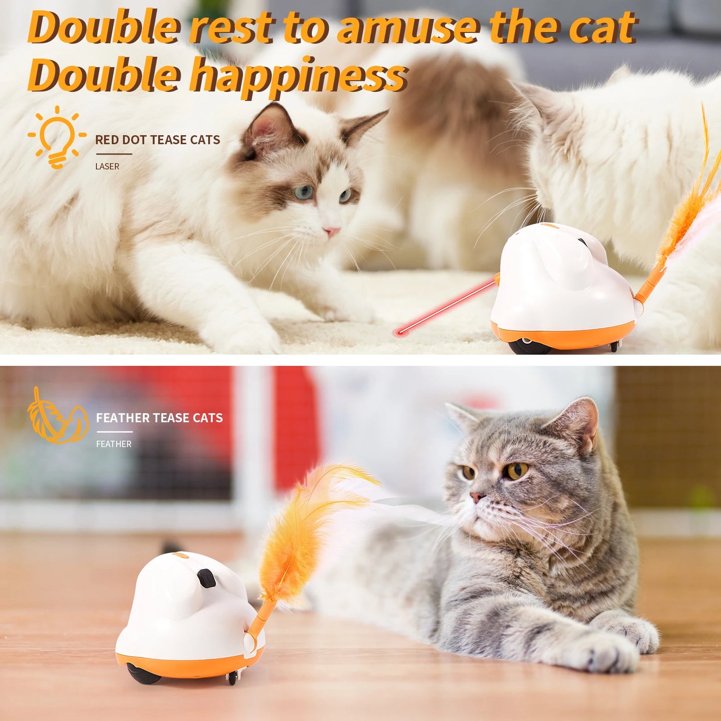 Automatic Sensor Cat Toy Interactive Smart Robotic Electronic Feather Teaser - Pet Market Palace