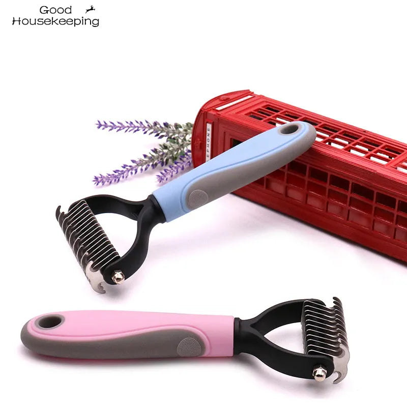 Pets Fur Knot Cutter Dog Grooming Shedding Tools Pet Cat Hair Removal Comb Brush Double sided Pet Products Suppliers - Pet Market Palace