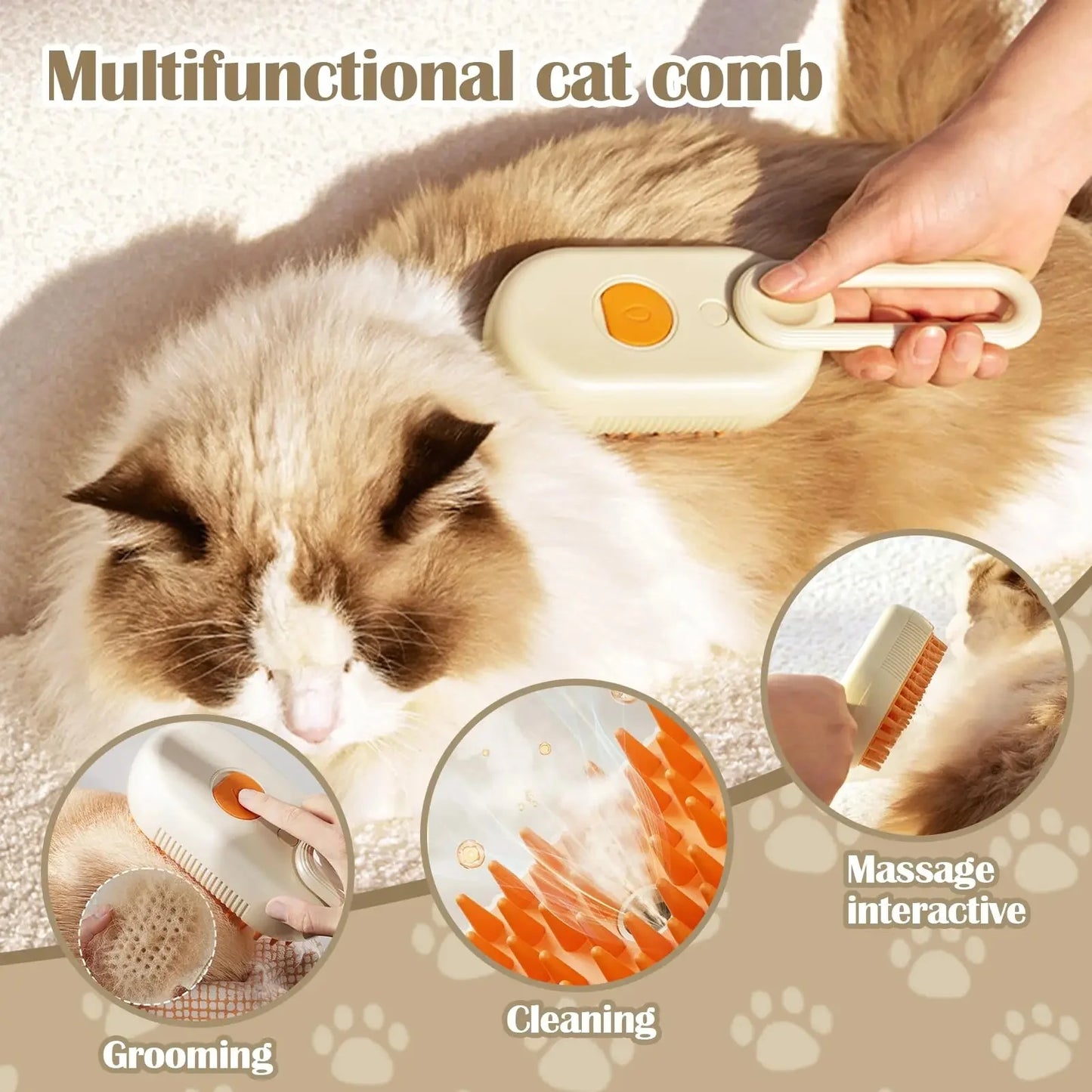 Multifunctional 3-in-1 Pet Grooming Comb - For Cats and Dogs