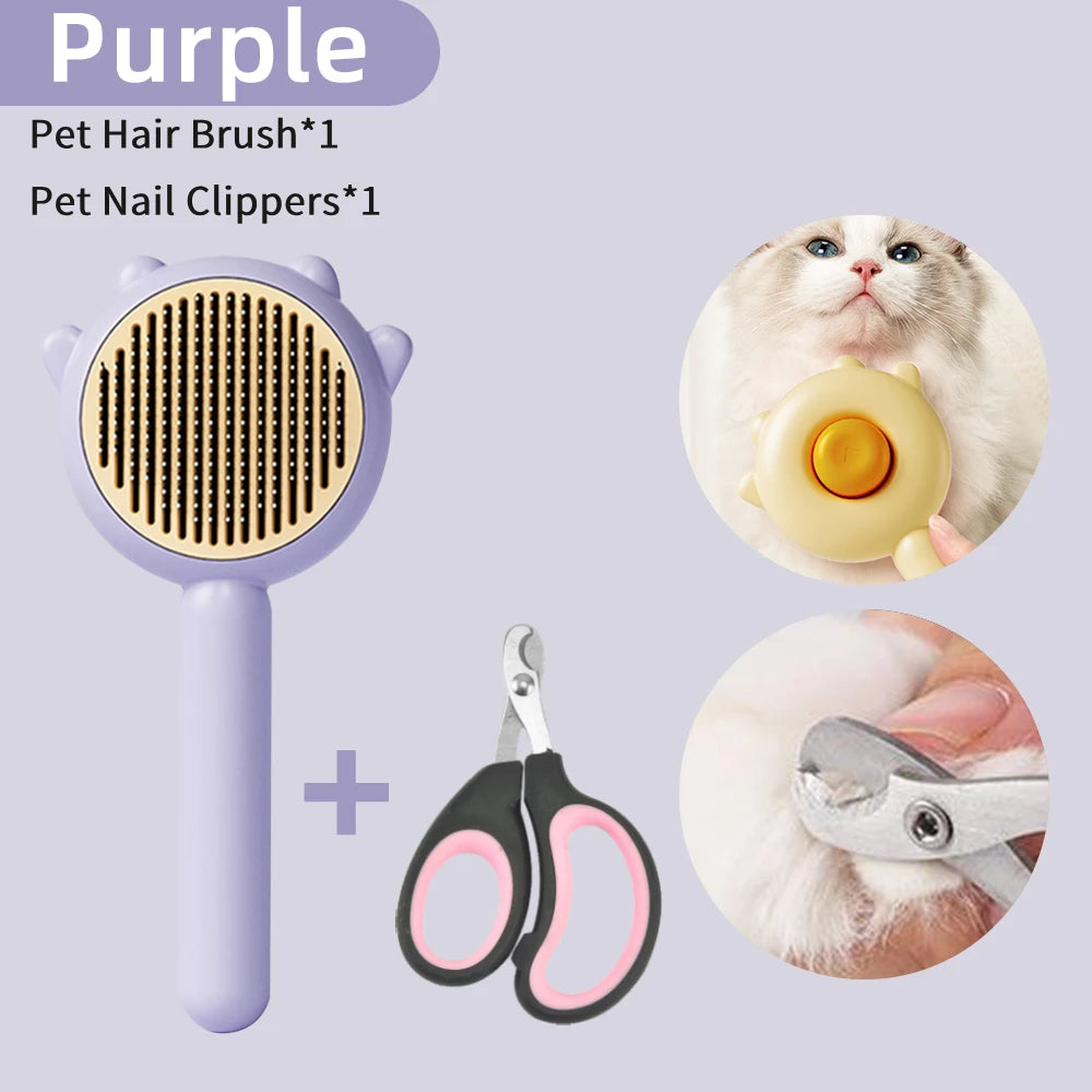 Pet Grooming Needle Brush Magic Massage Comb Hair Remover Pets General Supplies with Pet Nail Clippers For Cat Dog Cleaning Care - Pet Market Palace