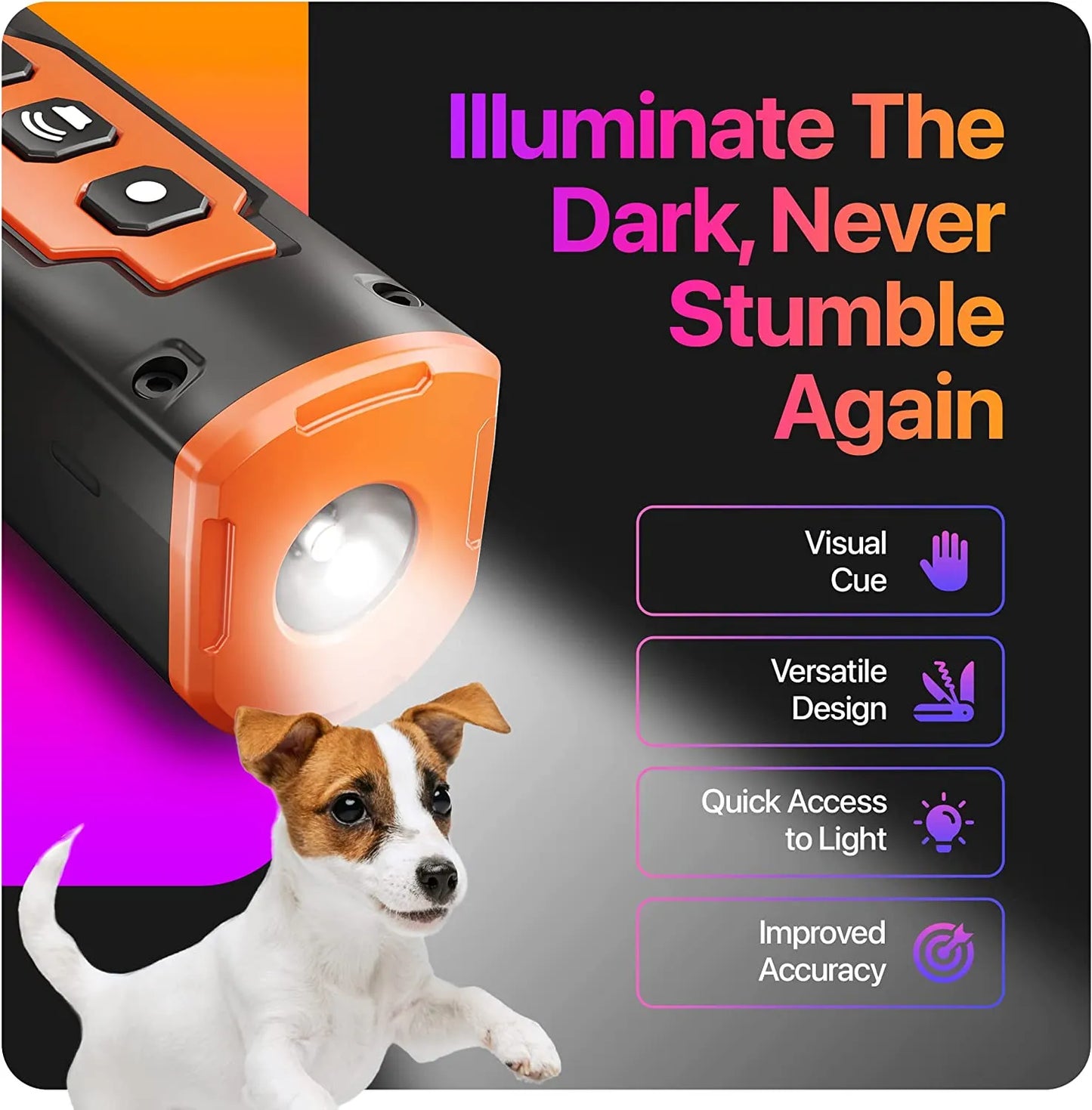 Repeller Ultrasonic Dog Training Device  With LED Flashlight - Pet Market Palace