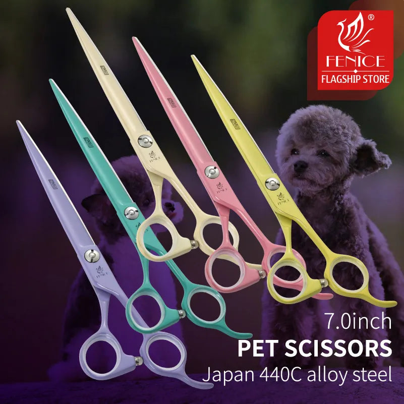 Fenice Jp440c Colorful Professional 7.0 Inch Pet Cutting Scissors for Pet Grooming - Pet Market Palace